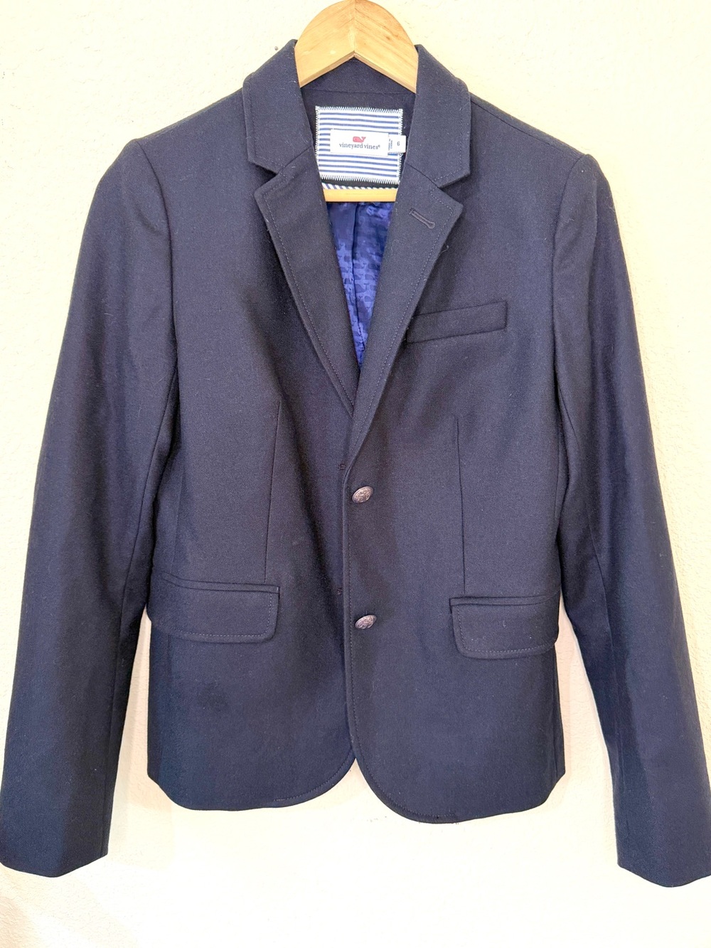 Vineyard Vines Collegiate Wool Blazer Navy Women's Size 6
